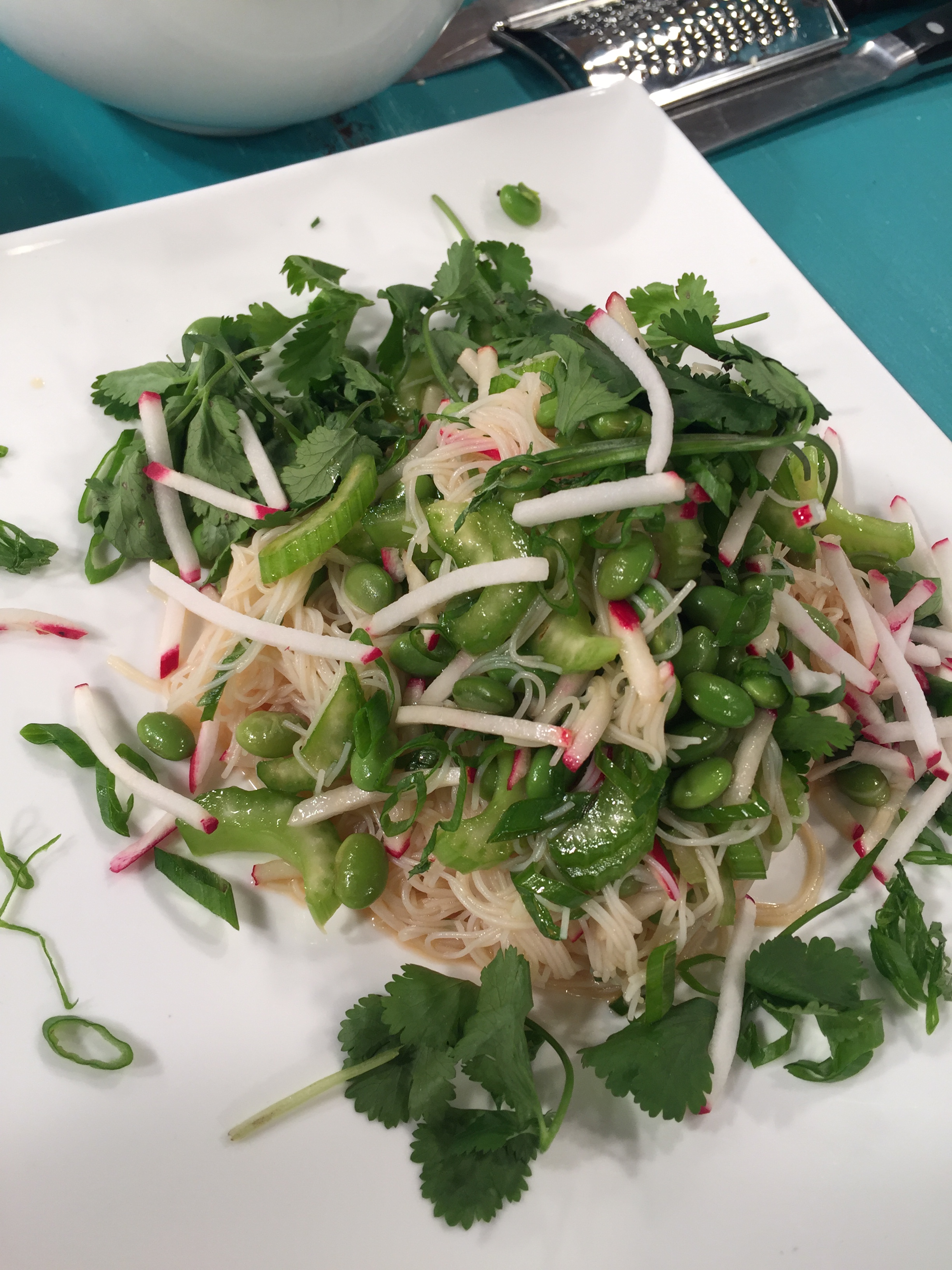 Thai-Lime Edamame and Rice Noodle Salad