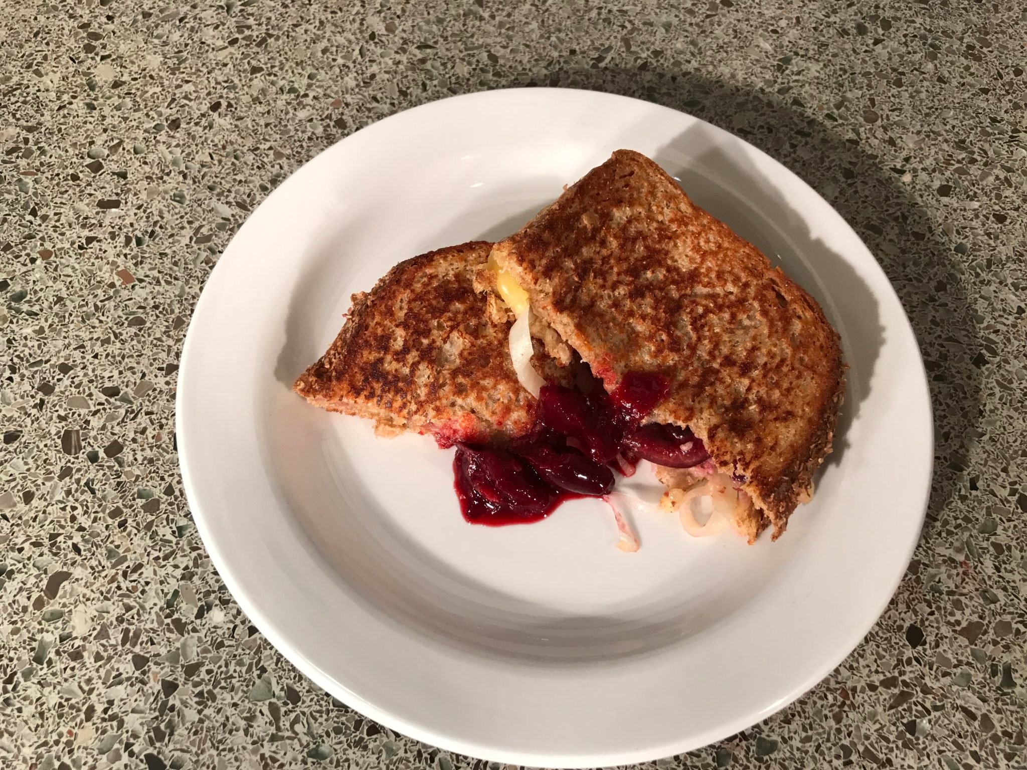 Grilled Cheese with Cherries and Onions