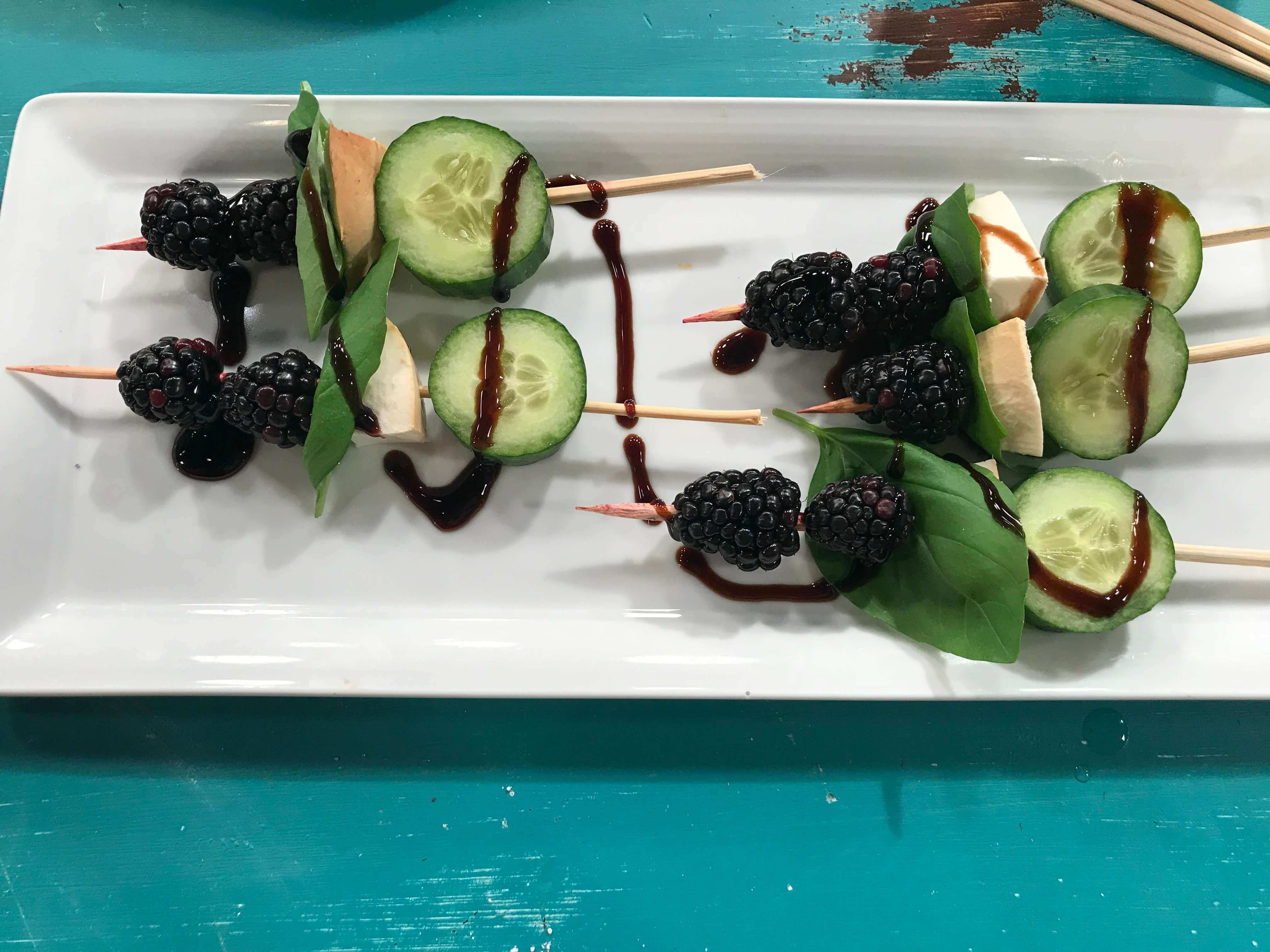 Power up with produce: Blackberry-Cucumber Caprese Skewers