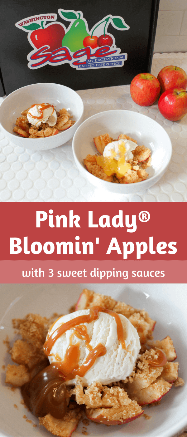 Pink Lady Bloomin' Apples + 3 Sweet Dipping Sauces 