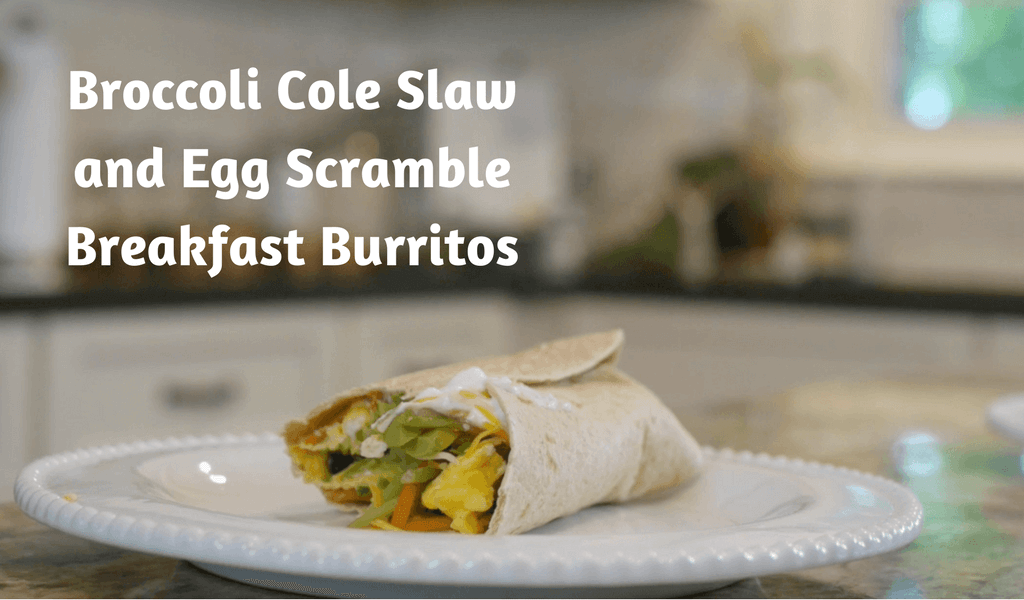 Broccoli Cole Slaw and Egg Scramble | Easy Breakfast Burrito