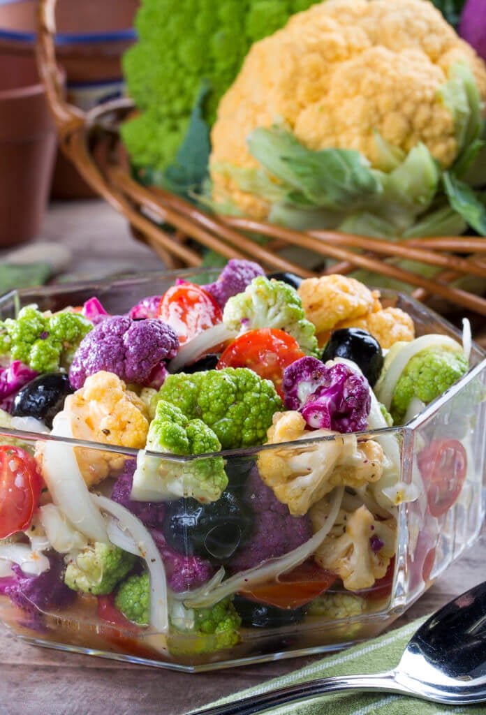 Rainbow Cauliflower Salad